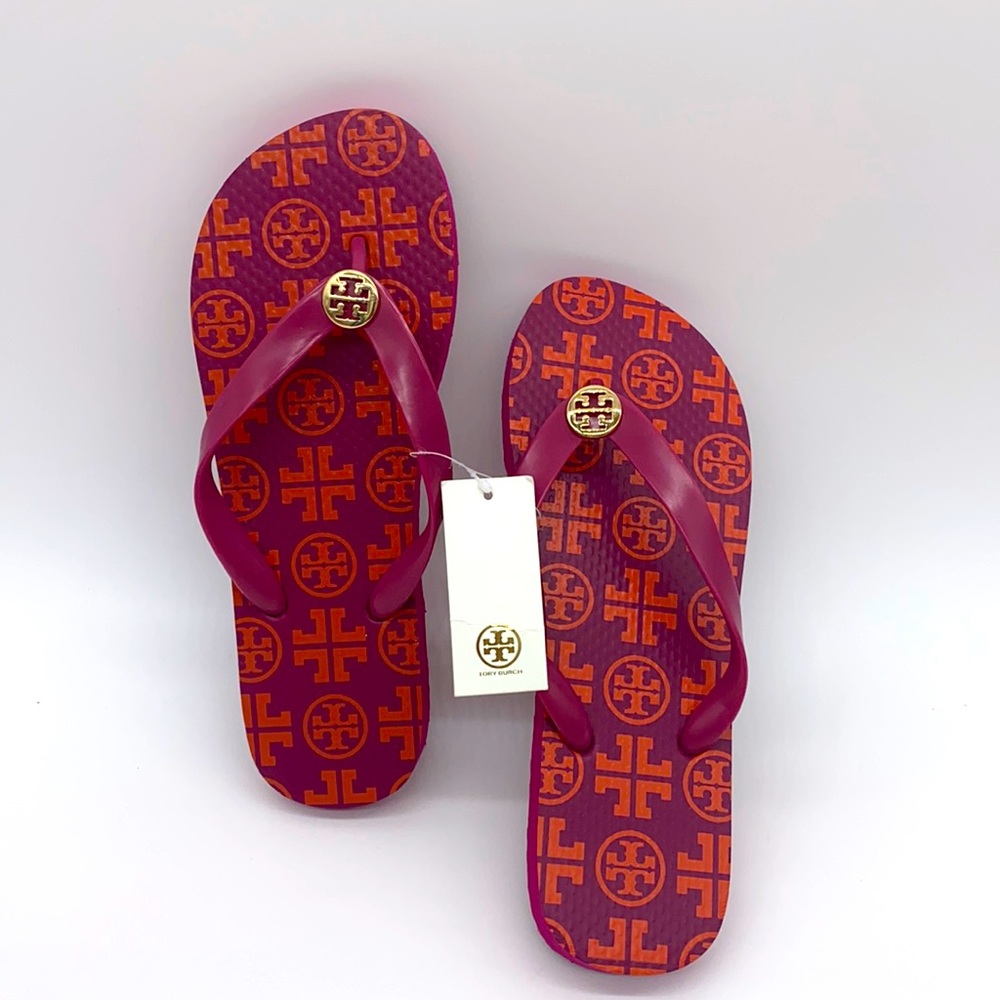 Tory Burch Party Fuschia Flip Flops